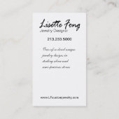 ジュエリーデザイナーカスタムの宝石屋 名刺 (裏面)