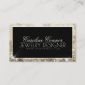 ジュエリーデザイナーグリッタースターブラックカはっきりしたード 名刺 (正面)