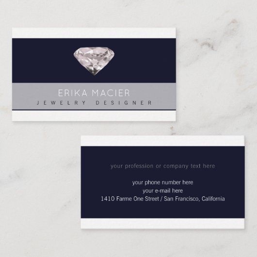 ジュエリーデザイナーシック&エレガント 名刺 (正面/裏面)