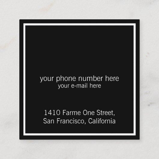 ジュエリーデザイナーシック&ブエレガントラック スクエア名刺 (裏面)