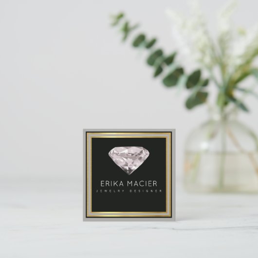 ジュエリーデザイナーシック&ブエレガントラック スクエア名刺 (スタンド正面)