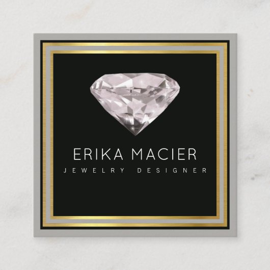 ジュエリーデザイナーシック&ブエレガントラック スクエア名刺 (正面)
