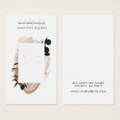 ジュエリーデザイナーテラコッタブラックドロップイヤリング (正面&裏面)