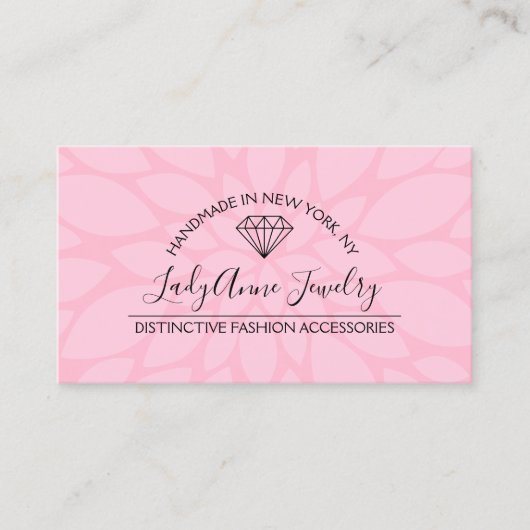 ジュエリーデザイナーブティックダイヤモンドビーズ宝石 名刺 (正面)