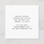 ジュエリーデザイナーブルーアゲートジオードモノグラム スクエア名刺 (裏面)