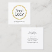 ジュエリーデザイナーブレスレット/ネックレスビーズロゴ スクエア名刺 (正面/裏面)