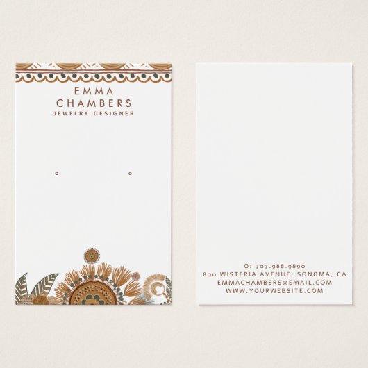 ジュエリーデザイナーボホテラコッタイヤリングジュエリー (正面&裏面)