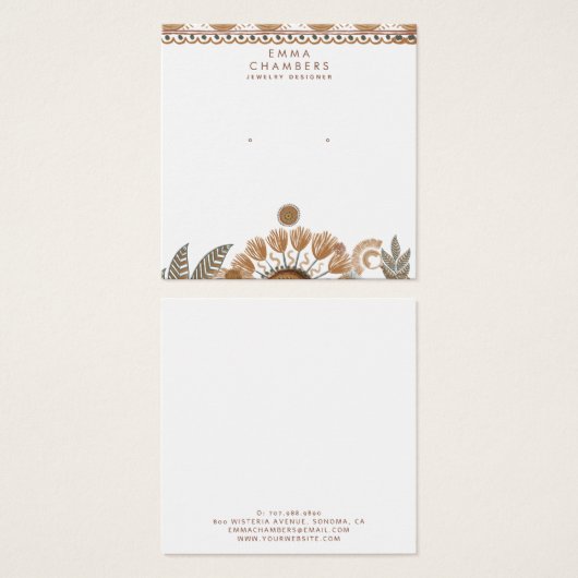 ジュエリーデザイナーボホテラコッタイヤリングディスプレイ (正面&裏面)