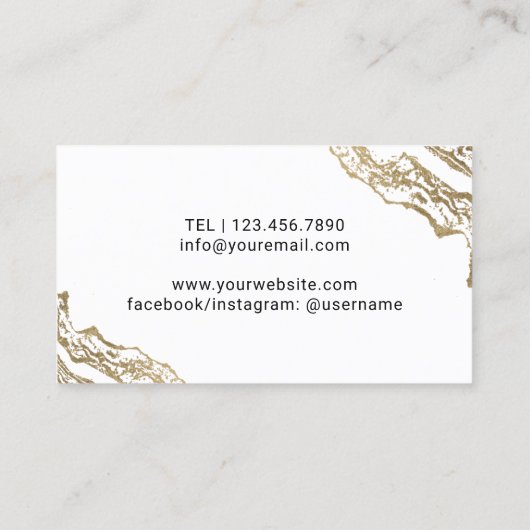 ジュエリーデザイナーモダンな金ゴールドのダイヤモンドの宝石類 名刺 (裏面)