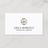 ジュエリーデザイナーモダンな金ゴールドのダイヤモンドの宝石類 名刺 (正面)