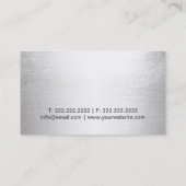 ジュエリーデザイナーモダンな金ゴールド及び銀 名刺 (裏面)