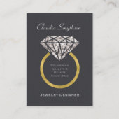 ジュエリーデザイナー名刺のダイヤモンド指輪 名刺 (正面)