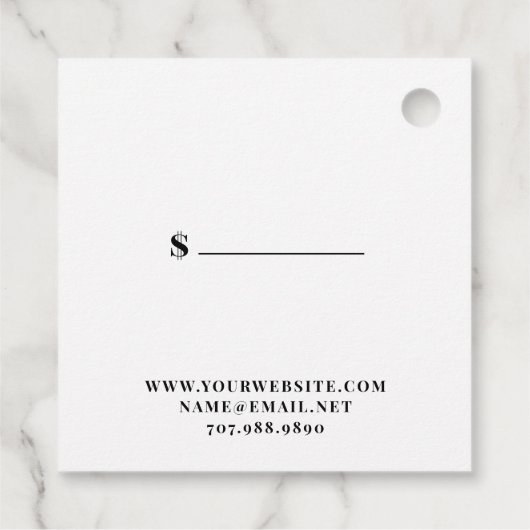 ジュエリーデザイナー白黒Motifパターン価格 フェイバータグ (裏面)