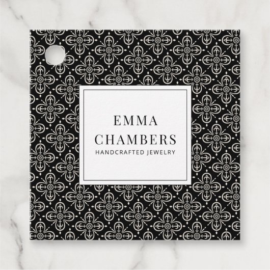 ジュエリーデザイナー白黒Motifパターン価格 フェイバータグ (正面)