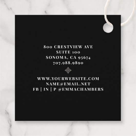 ジュエリーデザイナー白黒Motifパターン フェイバータグ (裏面)