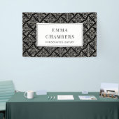 ジュエリーデザイナー白黒Motifパターン 横断幕 (トレードショー)