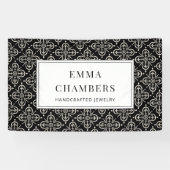 ジュエリーデザイナー白黒Motifパターン 横断幕 (横)