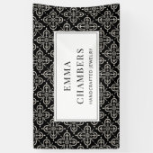 ジュエリーデザイナー白黒Motifパターン 横断幕 (縦)