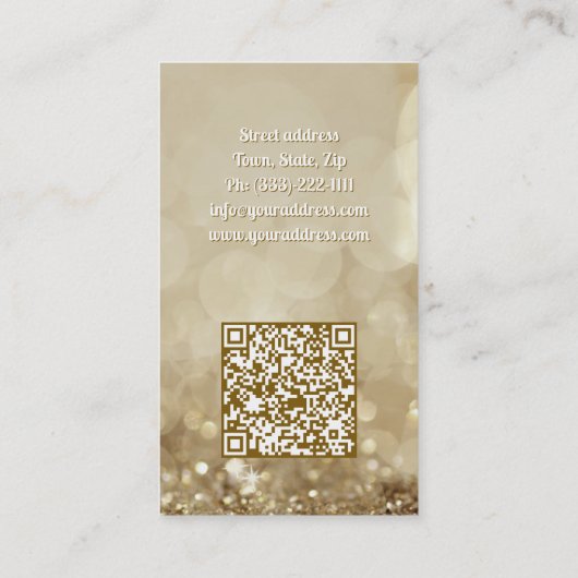 ジュエリーデザイナー金ゴールドスパークルラグジュアリー 名刺 (裏面)