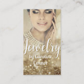 ジュエリーデザイナー金ゴールドスパークルラグジュアリー 名刺 (正面)