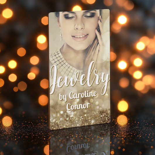 ジュエリーデザイナー金ゴールドスパークルラグジュアリー 名刺