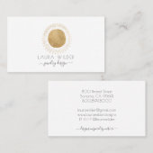 ジュエリーデザイナー金ゴールド抽象芸術サークルレイズ事業 名刺 (正面/裏面)