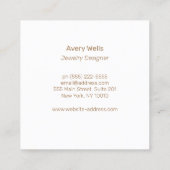ジュエリーデザイナー、ビーズジュエリー スクエア名刺 (裏面)