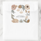 ジュエリーデザイナーBohoフローラ製品ラベル スクエアシール (バッグ)