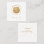 ジュエリーデザイナ抽象芸術金ゴールド円 スクエア名刺 (正面/裏面)