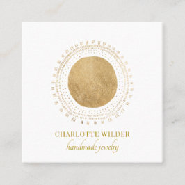 ジュエリーデザイナ抽象芸術金ゴールド円 スクエア名刺