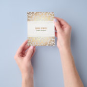 ジュエリーデザイフェイクナー金ゴールドリーフ円リネンルック チラシ (手)