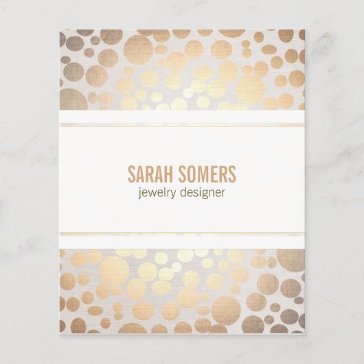 ジュエリーデザイフェイクナー金ゴールドリーフ円リネンルック チラシ (正面)