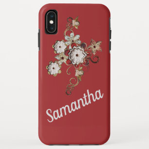 ジュエリーデザインオンリッチレッドバックグラウンド iPhone XS MAXケース