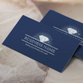 ジュエリーデザインダイヤモンドジュエリーモダンネイビーブルー 名刺