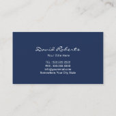 ジュエリーデザインダイヤモンドジュエリーモダンネイビーブルー 名刺 (裏面)