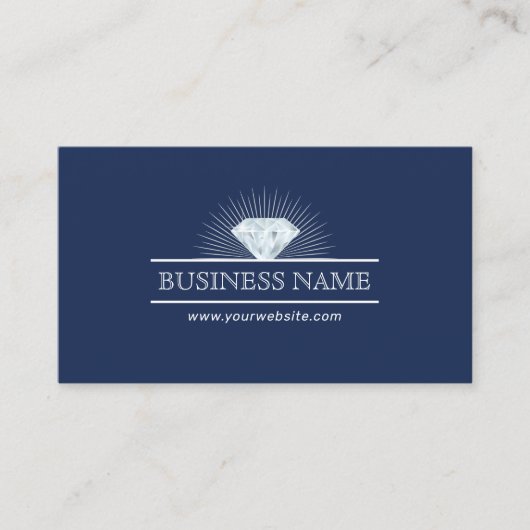 ジュエリーデザインダイヤモンドジュエリーモダンネイビーブルー 名刺 (正面)