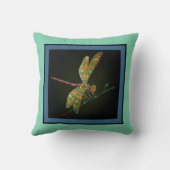 ジュエリートーンドラゴンフライがマンダラオンアクアに出会う クッション (裏面)