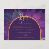 ジュエリートーンプラムパープルベリー結婚金ゴールド ポストカード (正面)