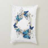 ジュエリーハートと蝶モルフォ アクセントクッション (裏面(縦))