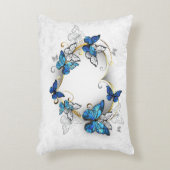 ジュエリーハートと蝶モルフォ アクセントクッション (正面(垂直))