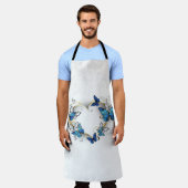 ジュエリーハートと蝶モルフォ エプロン (着用した状態)