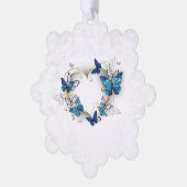 ジュエリーハートと蝶モルフォ オーナメントカード (左)