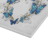 ジュエリーハートと蝶モルフォ カッティングボード (角)