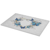 ジュエリーハートと蝶モルフォ カッティングボード (角)