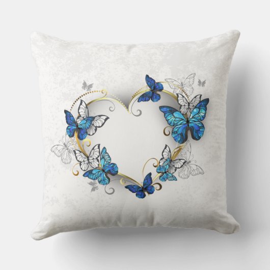 ジュエリーハートと蝶モルフォ クッション (裏面)