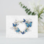 ジュエリーハートと蝶モルフォ サンキューカード (スタンド正面)