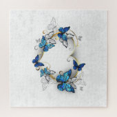 ジュエリーハートと蝶モルフォ ジグソーパズル (横)