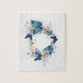 ジュエリーハートと蝶モルフォ ジグソーパズル (縦)