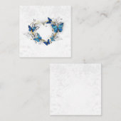 ジュエリーハートと蝶モルフォ スクエア名刺 (正面/裏面)