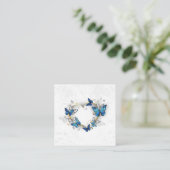 ジュエリーハートと蝶モルフォ スクエア名刺 (スタンド正面)